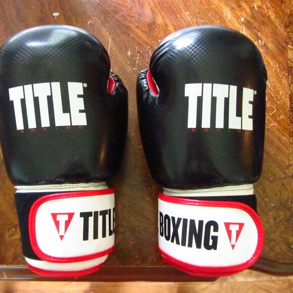 TITLE Adult Boxing Gloves Black , White & Red - Size XL EXCELLENT - Picture 1 of 5